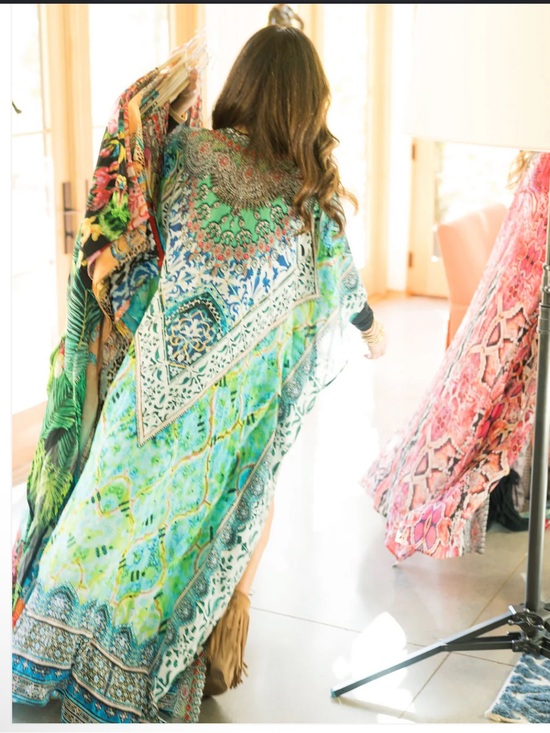 Blakeline Jackets & Blazers - Bohemian Aqua Green Printed kimono